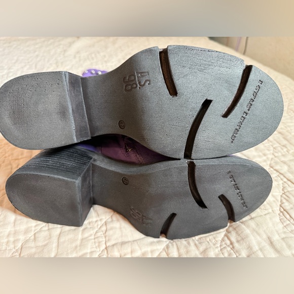 A.S.98 AS98 Easton Studded Wrap Moto Boots Toxic Purple Pink Metal Buckle Strap - Picture 7 of 8